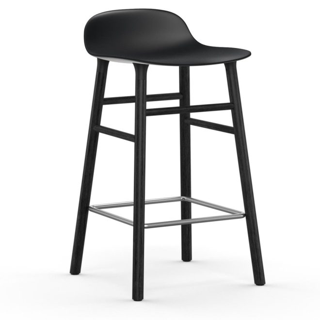 Normann copenhagen form chair barstol lackerade ekben 65 cm svart
