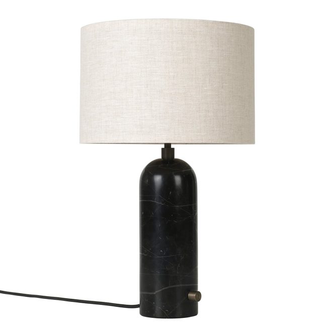 Gubi gravity s bordslampa svart marmor-canvas