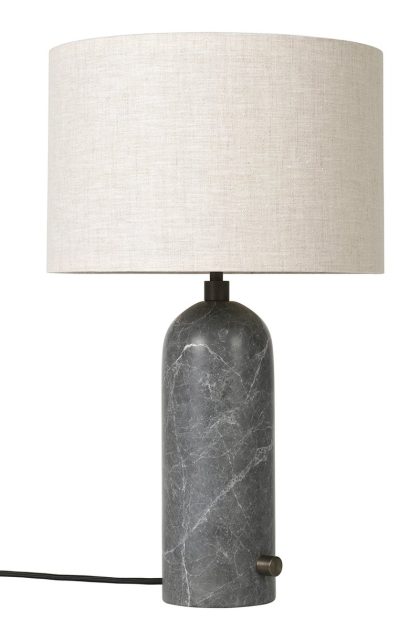 Gubi gravity s bordslampa grå marmor-canvas