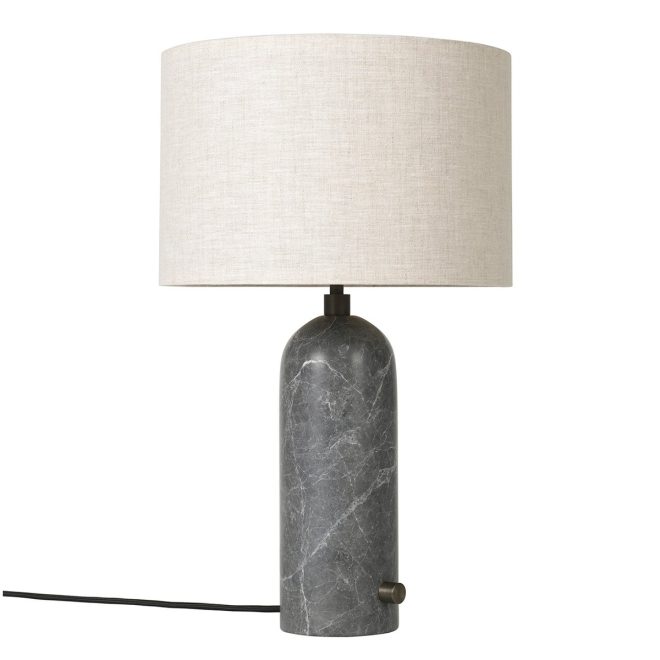 Gubi gravity s bordslampa grå marmor-canvas