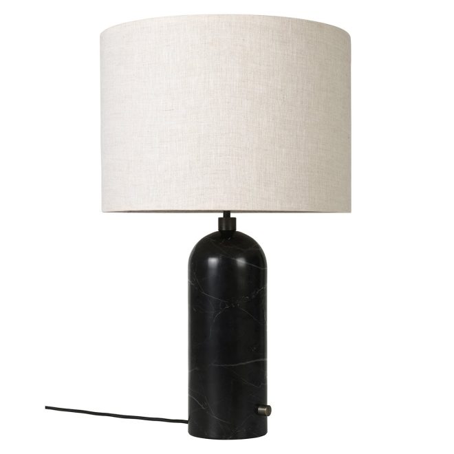 Gubi gravity l bordslampa svart marmor-canvas