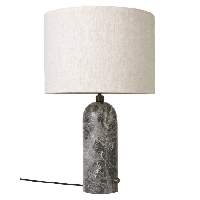Gubi gravity l bordslampa grå marmor-canvas