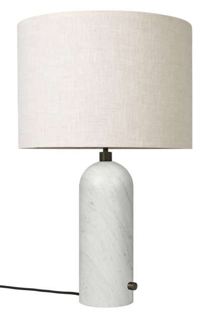 Gubi gravity l bordslampa vit marmor-canvas