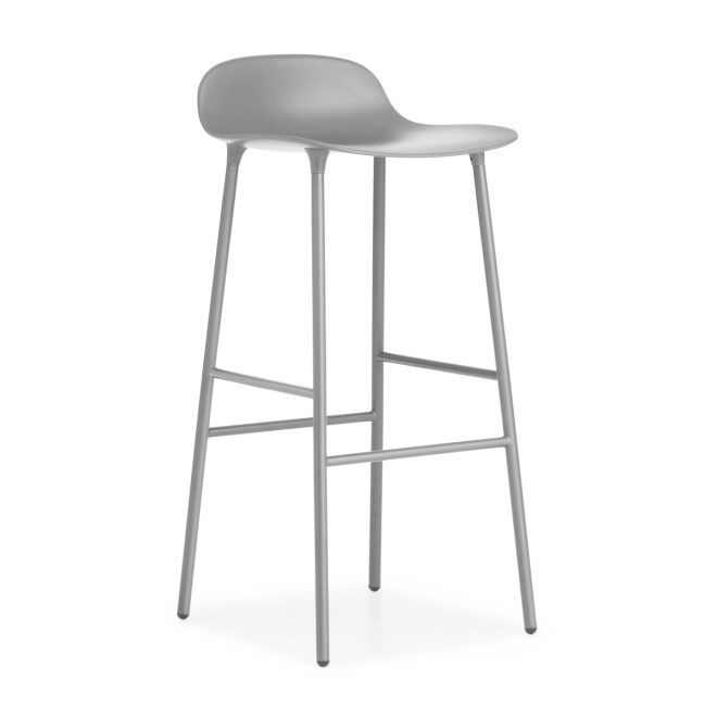 Normann copenhagen form barstol metallben 75 cm grå
