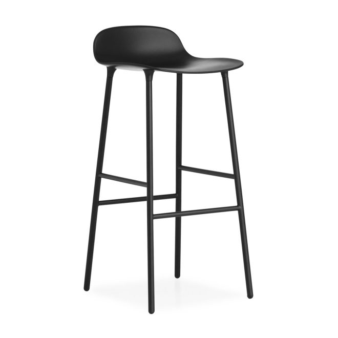 Normann copenhagen form barstol metallben 75 cm svart