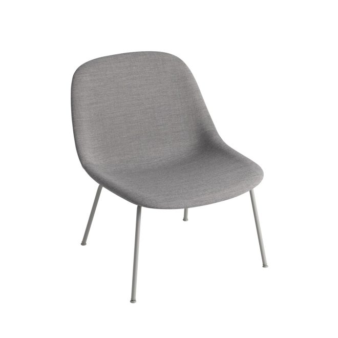 Muuto fiber lounge stol med stålben remix 133-grey