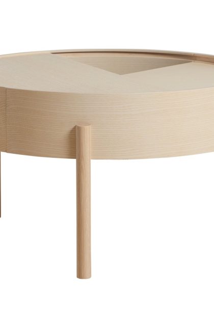Woud arc soffbord Ø66 cm vitpigmenterad ask