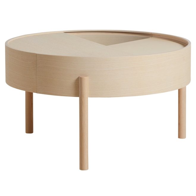 Woud arc soffbord Ø66 cm vitpigmenterad ask