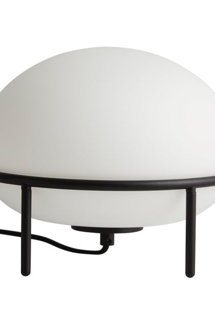Woud pump bordslampa svart, opal