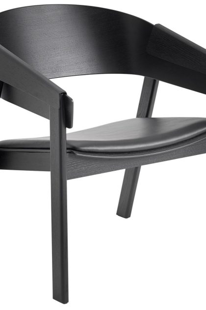 Muuto cover loungestol refine leather black-black