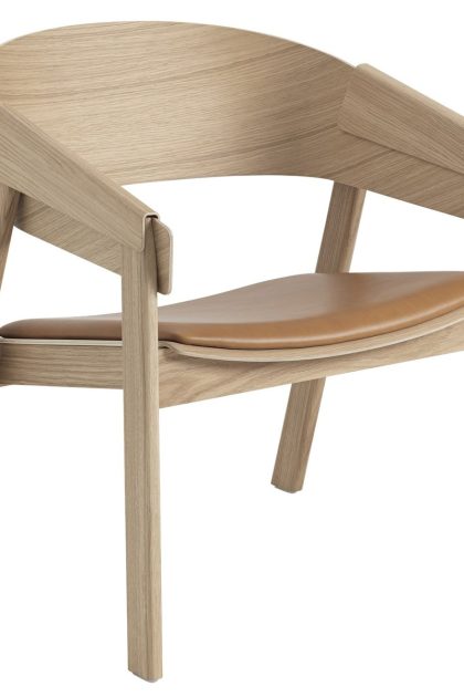 Muuto cover loungestol refine leather cognac-oak