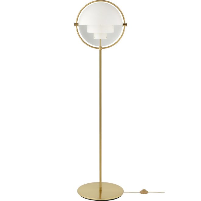 Gubi multi-lite golvlampa mässing-vit
