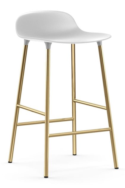 Normann copenhagen form barstol mässingsben vit