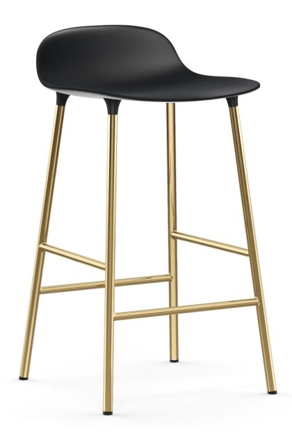 Normann copenhagen form barstol mässingsben svart