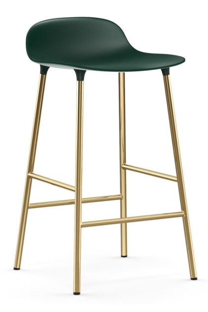 Normann copenhagen form barstol mässingsben grön