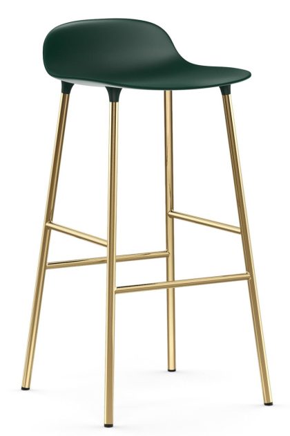 Normann copenhagen form barstol mässingsben 75 cm grön