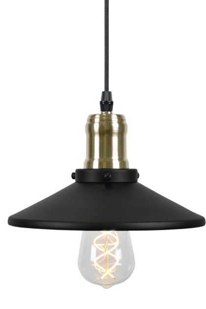 Globen lighting disc pendel mini mattsvart-borstad mässing