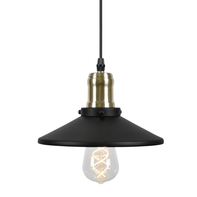 Globen lighting disc pendel mini mattsvart-borstad mässing