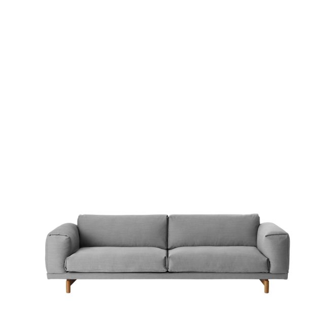 Muuto rest soffa 3-sits tyg steelcut trio ii 133 light grey-ekben