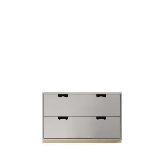 Asplund snö a2 byrå light grey, björksockel