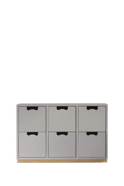Asplund snö b2 byrå light grey, björksockel