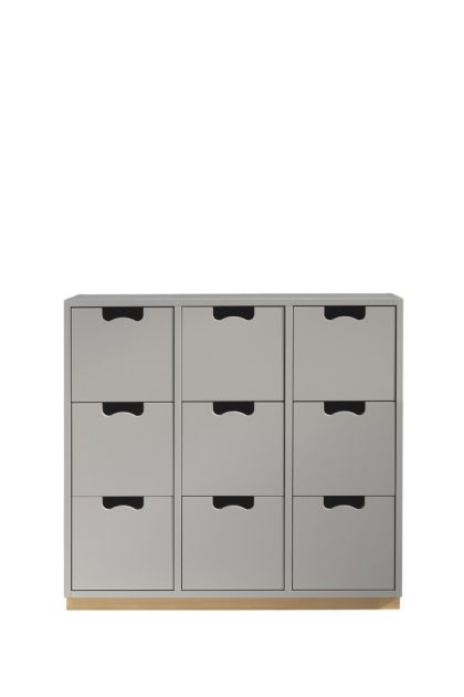 Asplund snö b3 byrå light grey, björksockel