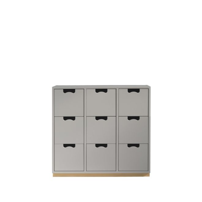 Asplund snö b3 byrå light grey, björksockel