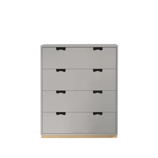 Asplund snö a byrå light grey, björksockel