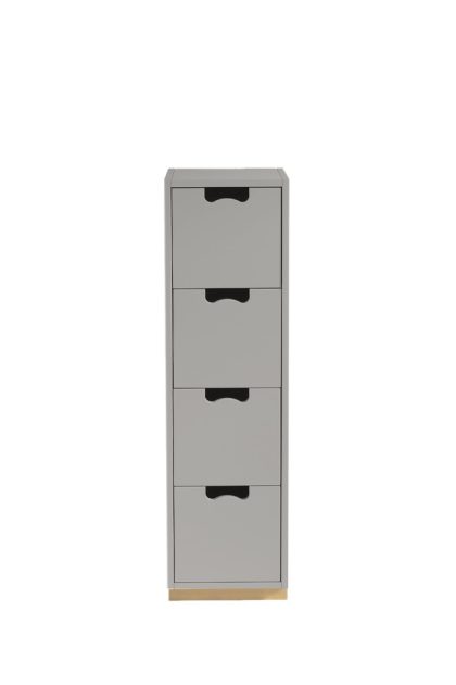 Asplund snö j4 byrå light grey, björksockel