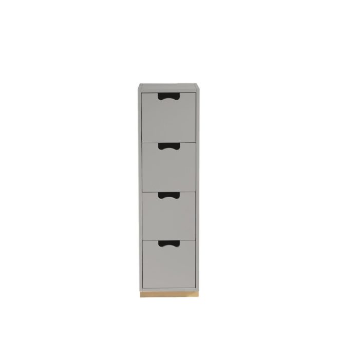 Asplund snö j4 byrå light grey, björksockel