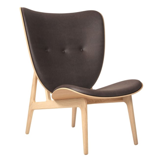 Norr11 elephant lounge leather ek dunes dark brown