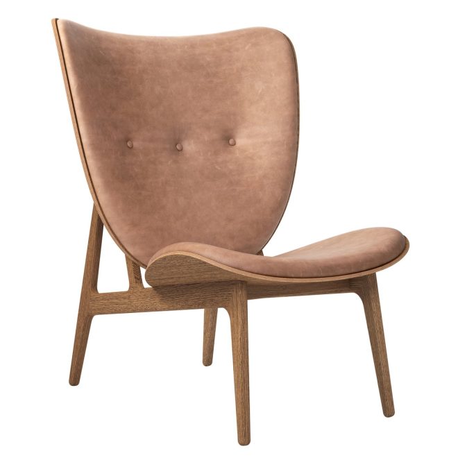 Norr11 elephant lounge leather light smoked oak dunes camel