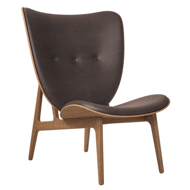 Norr11 elephant lounge leather light smoked oak dunes dark brown