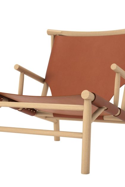 Norr11 samurai loungestol lädersits ek cognac