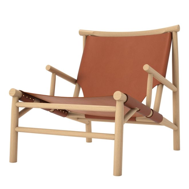Norr11 samurai loungestol lädersits ek cognac