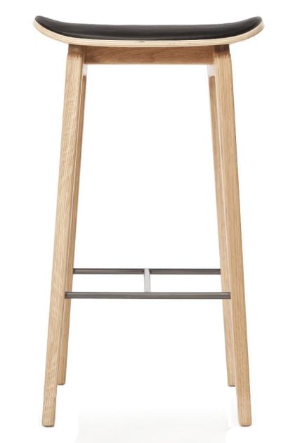 Norr11 ny11 barstol med lädersits ek 65 cm ultra black
