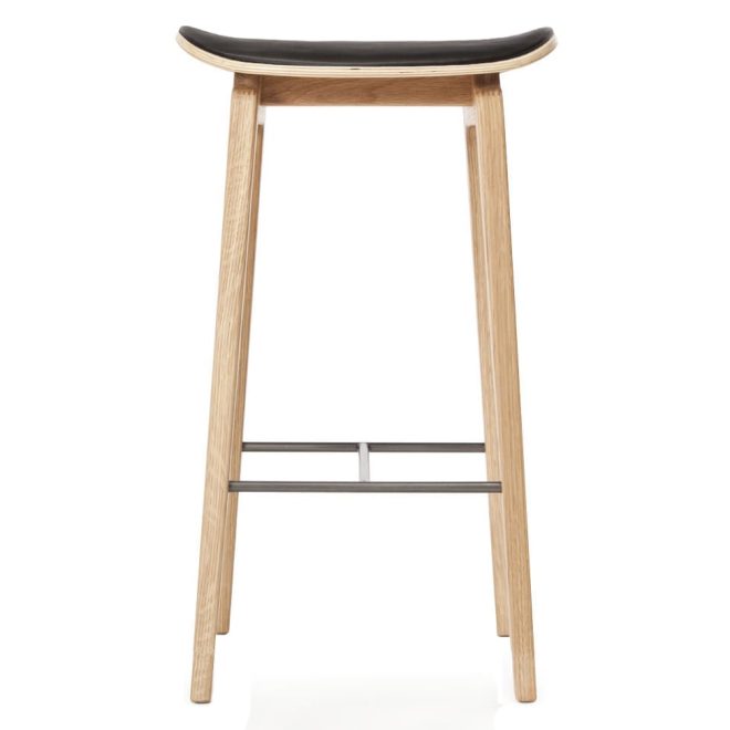 Norr11 ny11 barstol med lädersits ek 65 cm ultra black