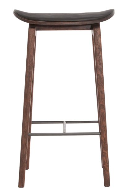 Norr11 ny11 barstol lädersits dark smoked oak 65 cm spectrum black