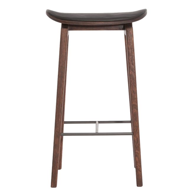 Norr11 ny11 barstol lädersits dark smoked oak 65 cm spectrum black