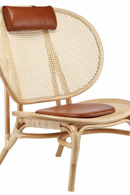 Norr11 nomad loungestol natur-cognac läder