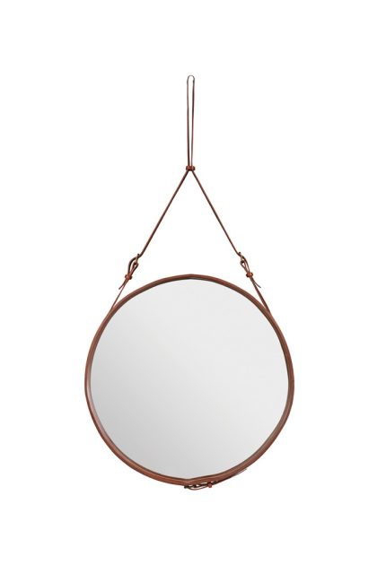 Gubi adnet rund spegel brown, large