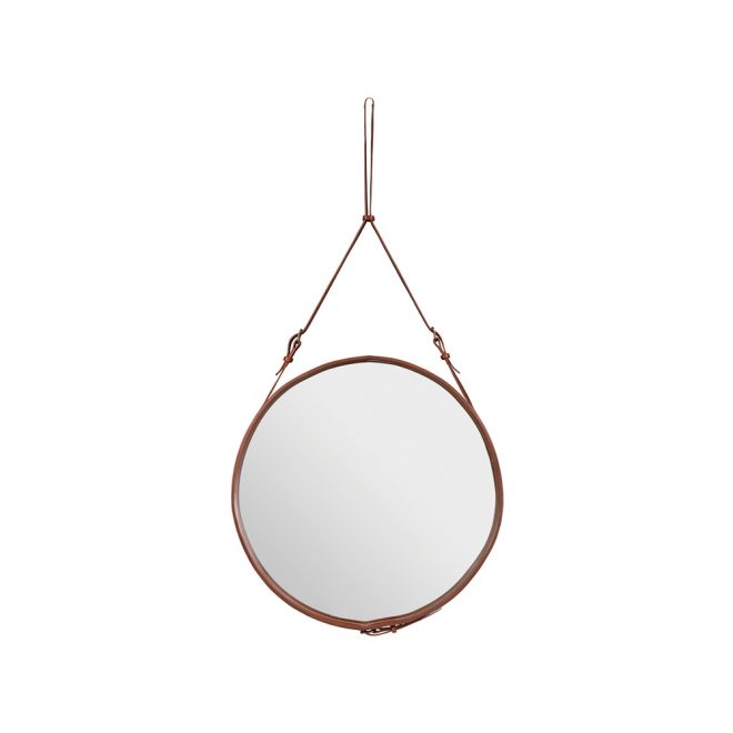 Gubi adnet rund spegel brown, large