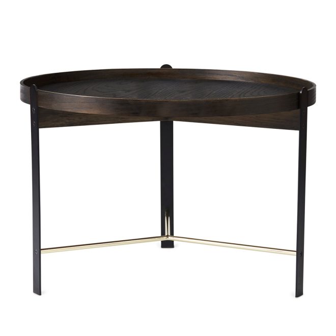 Warm nordic compose soffbord Ø70 cm med mässingsunderrede smoked oak