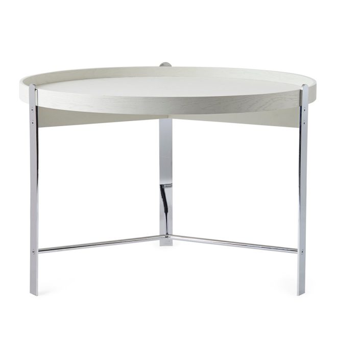 Warm nordic compose soffbord Ø70 cm med kromat underrede warm white