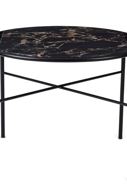 Warm nordic secant soffbord marmor Ø60 cm black-gold