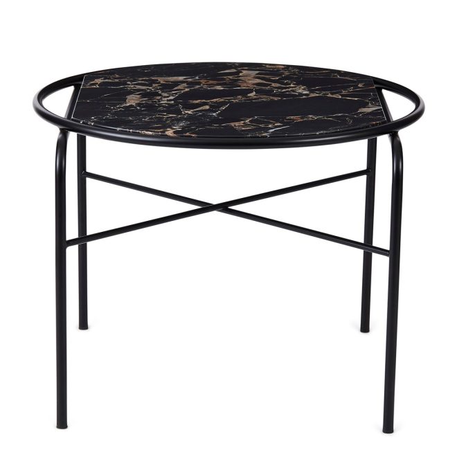 Warm nordic secant soffbord marmor Ø60 cm black-gold