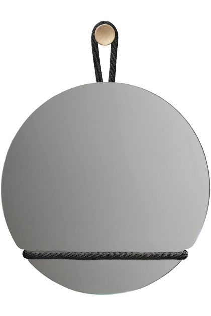 Design house stockholm lasso spegel rund klar-svart