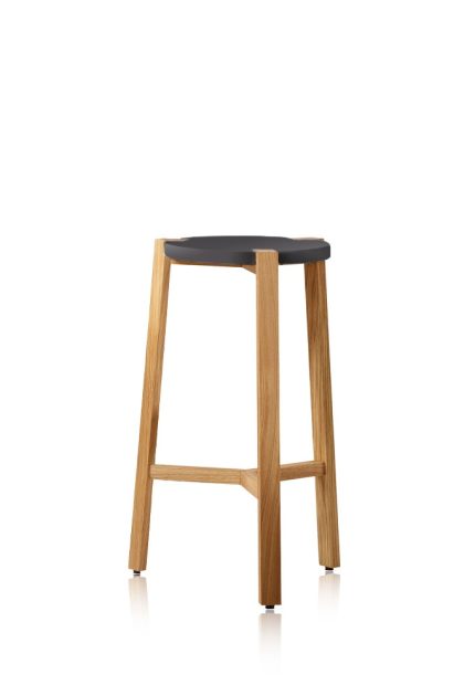 A2 happy barstol låg grå, ekben