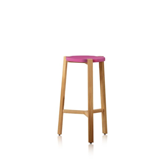 A2 happy barstol låg cerise, ekben