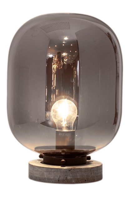 By rydéns leola bordslampa svart marmor-rökgrå